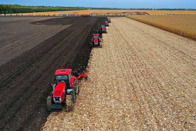 Outdoor operation of YTO's tractors